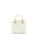 DIOR SMALL LADY DIOR MY ABCDIOR BAG LAMBSKIN WHITE LGHW