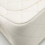 CHANEL PEARL CRUSH MINI SQUARE LAMBSKIN WHITE GHW (MICROCHIP)