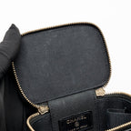 Chanel top handle mini vanity case with chain lambskin black GHW