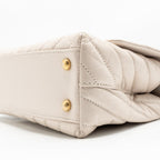 Chanel Small Coco Handle Chevron Aged Calfskin ivory GHW