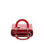 DIOR MEDIUM LADY DIOR PATENT LEATHER RED SHW