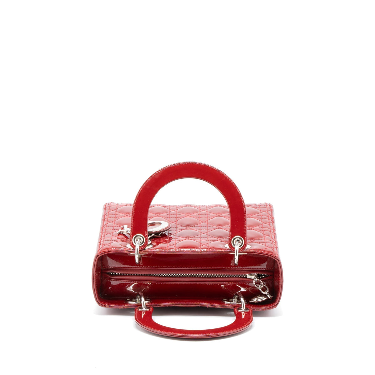 DIOR MEDIUM LADY DIOR PATENT LEATHER RED SHW