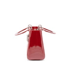 DIOR MEDIUM LADY DIOR PATENT LEATHER RED SHW