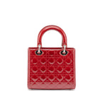 DIOR MEDIUM LADY DIOR PATENT LEATHER RED SHW
