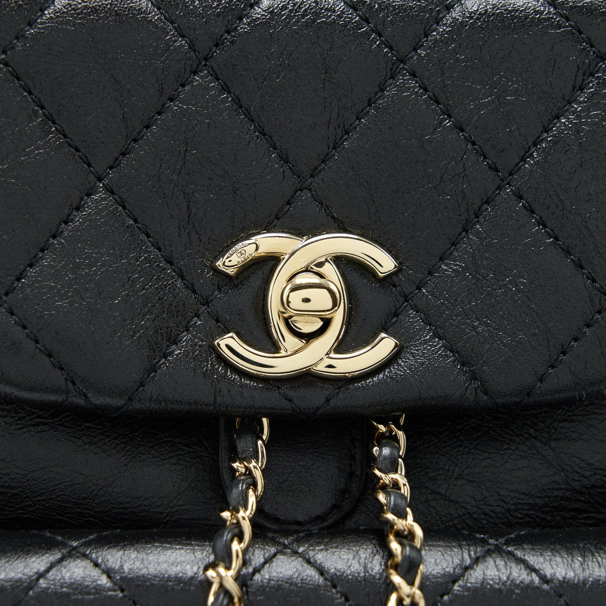 CHANEL 22C MINI DUMA BACKPACK CALFSKIN BLACK LGHW (MICROCHIP)