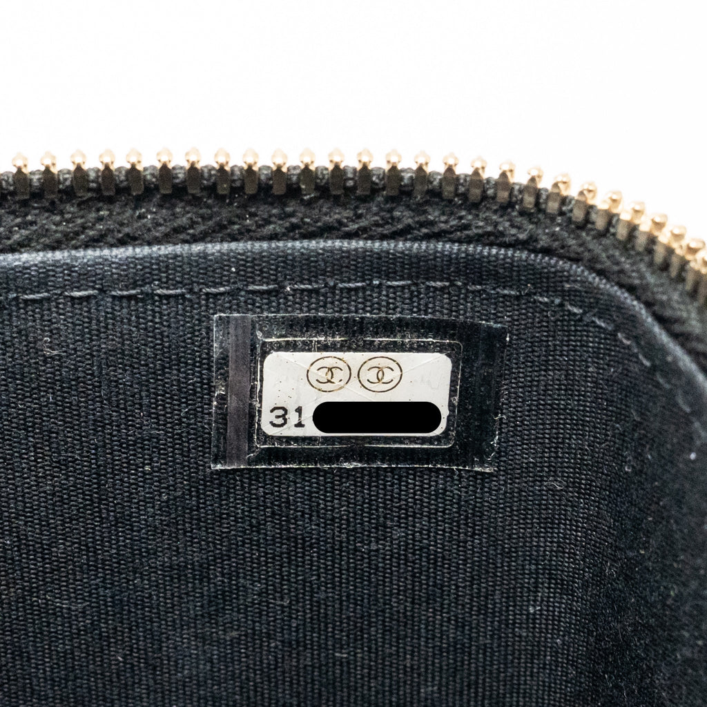 Chanel top handle mini vanity case with chain lambskin black GHW