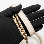 Chanel Small Coco Handle Chevron Aged Calfskin ivory GHW