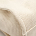 CHANEL SMALL DEAUVILLE SHOPPING TOTE BAG CALFSKIN/FABRIC LIGHT BEIGE LGHW (MICROCHIP)
