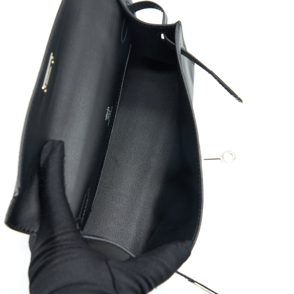 Hermes Kelly Pochette Swift Black SHW