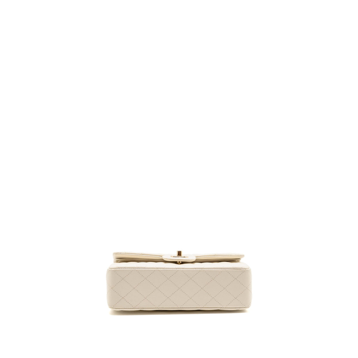 Chanel Small Classic Double Flap Bag Caviar Ivory LGHW (Microchip)