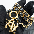 CHANEL MINI FLAP BAG WITH ADJUSTABLE CHAINS CAVIAR BLACK GHW(MICROCHIP)