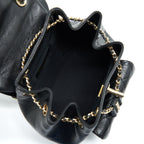 CHANEL 22C MINI DUMA BACKPACK CALFSKIN BLACK LGHW (MICROCHIP)