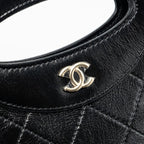 CHANEL 24C MINI 31 CLUTCH WITH CHAIN SHINY CALFSKIN BLACK LGHW (MICROCHIP)