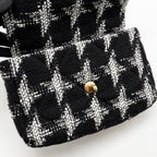 Chanel Small 19 Bag Houndstooth Tweed Black/White Multicolour Hardware