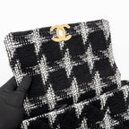 Chanel Small 19 Bag Houndstooth Tweed Black/White Multicolour Hardware