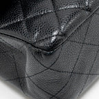 CHANEL MEDIUM CLASSIC DOUBLE FLAP BAG CAVIAR BLACK SHW