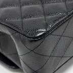 CHANEL MEDIUM CLASSIC DOUBLE FLAP BAG CAVIAR BLACK SHW