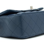 CHANEL MINI RECTANGULAR FLAP BAG LAMBSKIN BLUE SHW