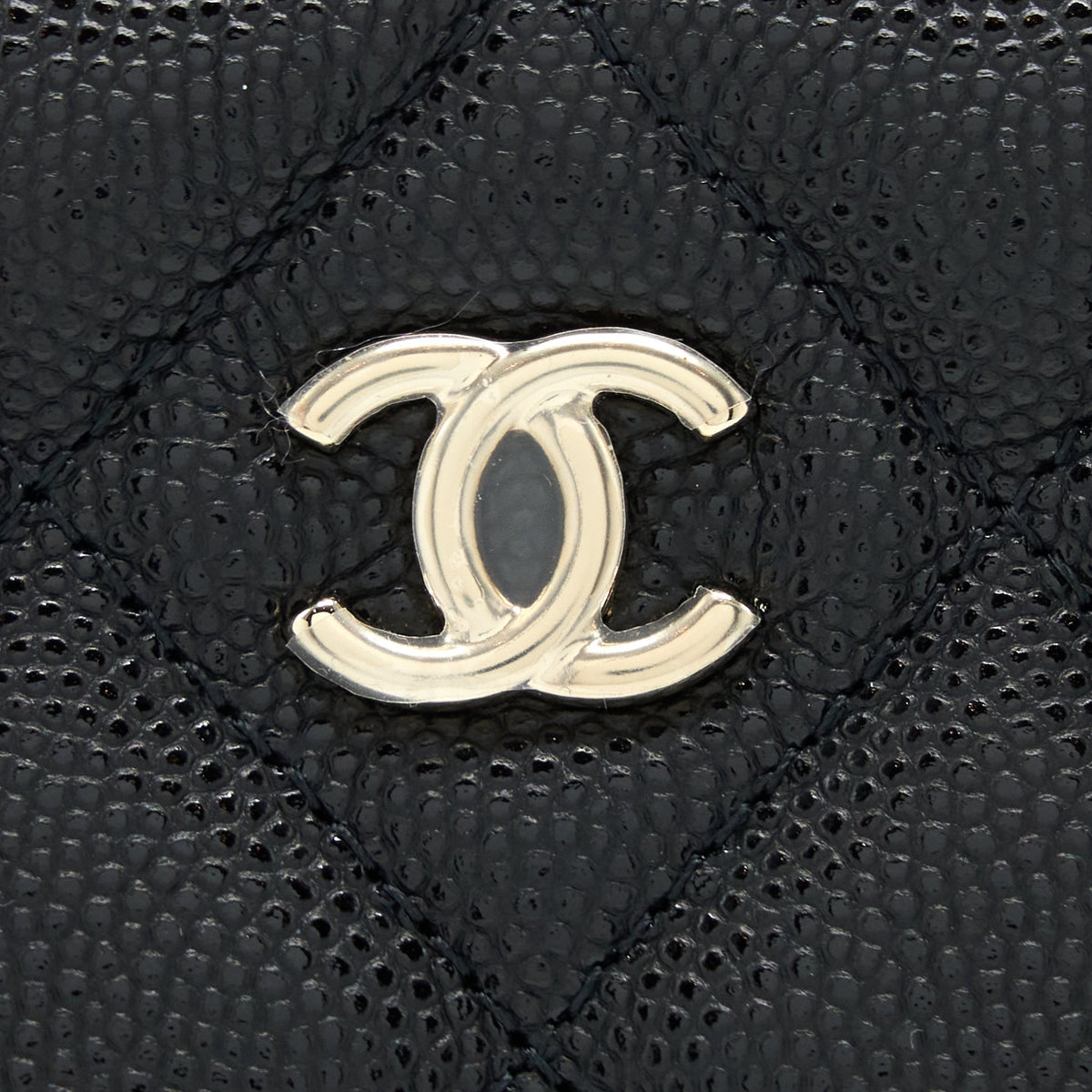 CHANEL O CASE POUCH CAVIAR BLACK LGHW
