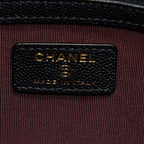 CHANEL O CASE POUCH CAVIAR BLACK LGHW