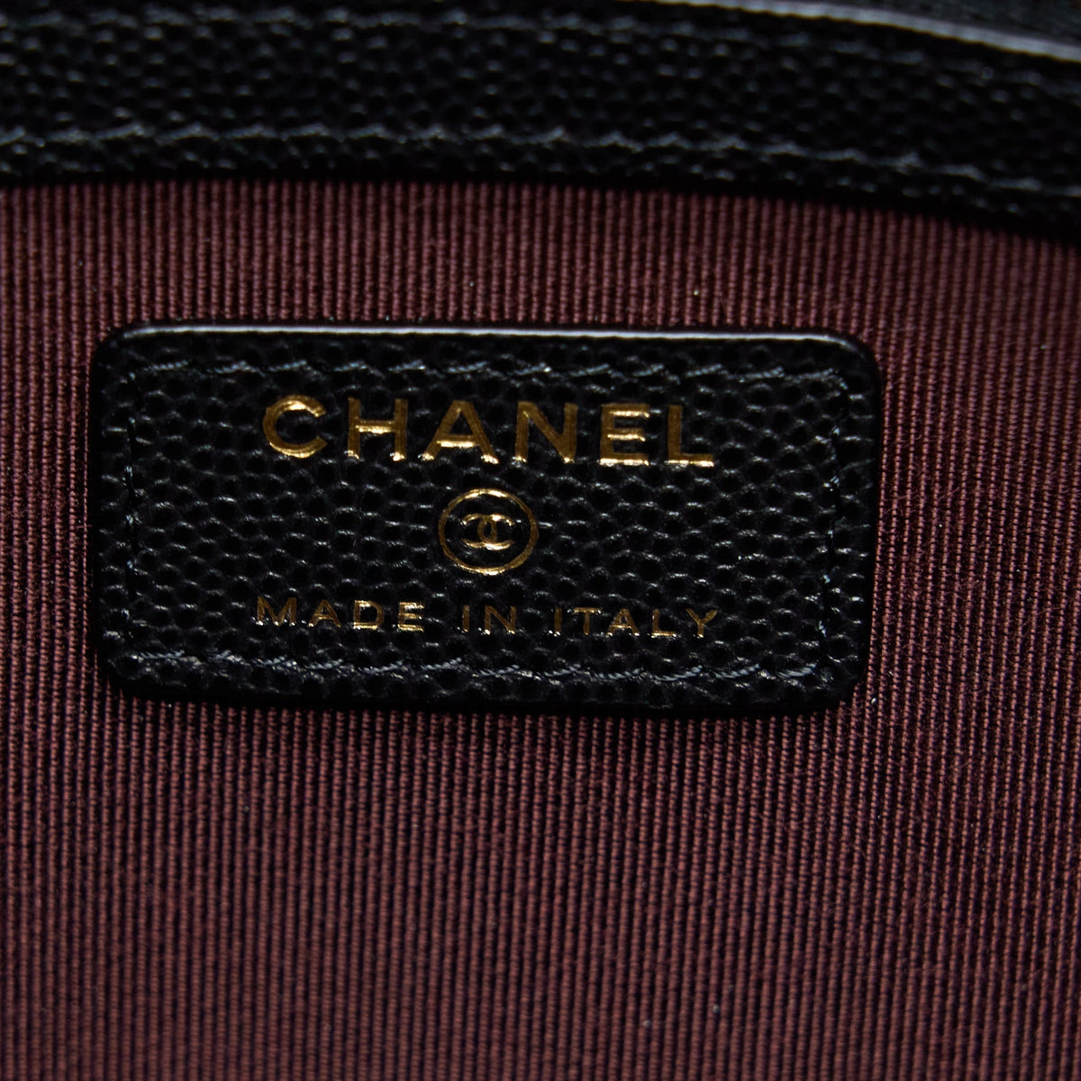 CHANEL O CASE POUCH CAVIAR BLACK LGHW