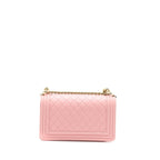 CHANEL MEDIUM BOY BAG CALFSKIN PINK LGHW