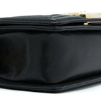 CHANEL SMALL BOY BAG CHEVRON CAVIAR BLACK LGHW