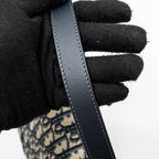 DIOR MEDIUM SADDLE BAG BLUE OBLIQUE JACQUARD CANVAS GHW