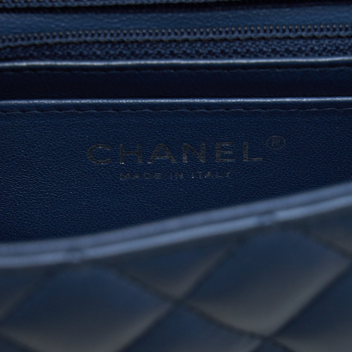 CHANEL MINI RECTANGULAR FLAP BAG LAMBSKIN BLUE SHW