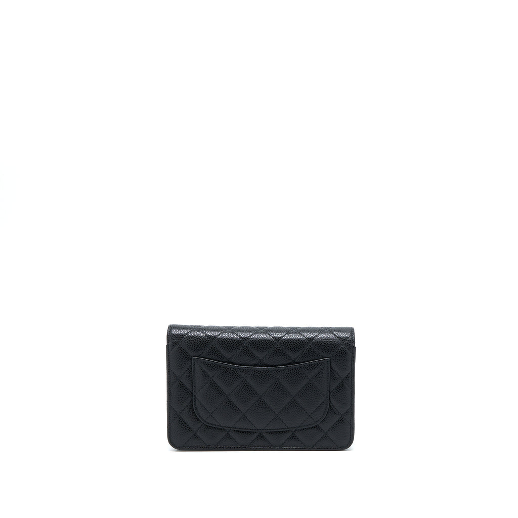 CHANEL CLASSIC WALLET ON CHAIN BLACK CAVIAR SHW