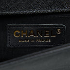 CHANEL SMALL BOY BAG CHEVRON CAVIAR BLACK LGHW