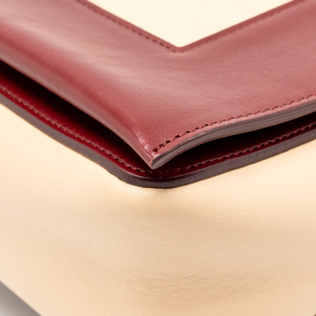 Celine Medium Frame Bag Calfskin Ruby Red / Beige GHW