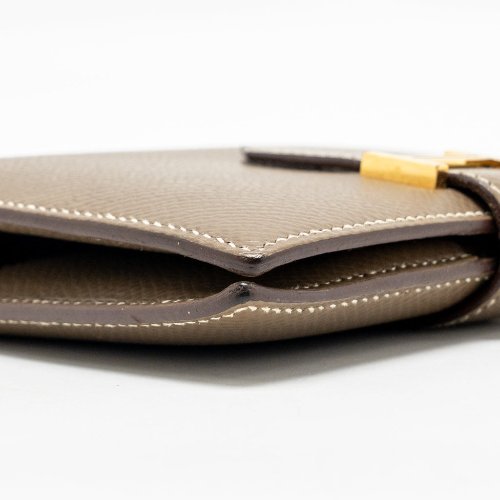 Hermes Bearn Compact Wallet Epsom Etoupe GHW