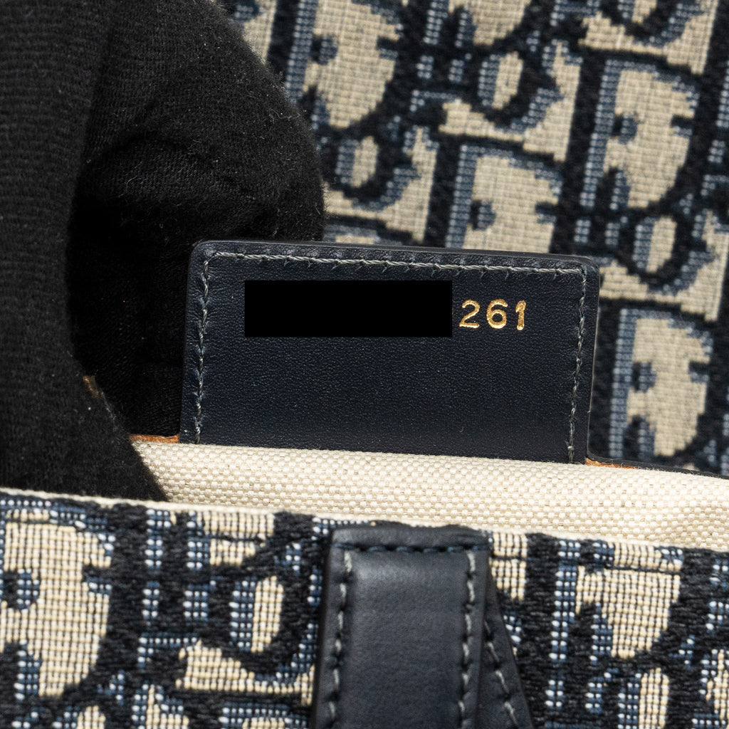 DIOR MEDIUM SADDLE BAG BLUE OBLIQUE JACQUARD CANVAS GHW
