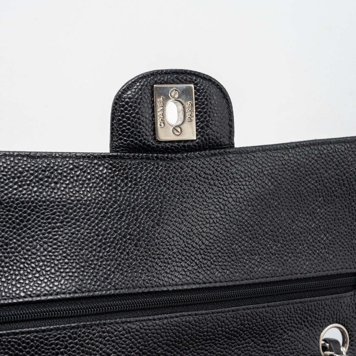 CHANEL MEDIUM CLASSIC FLAP BAG CAVIAR BLACK WITH SHW