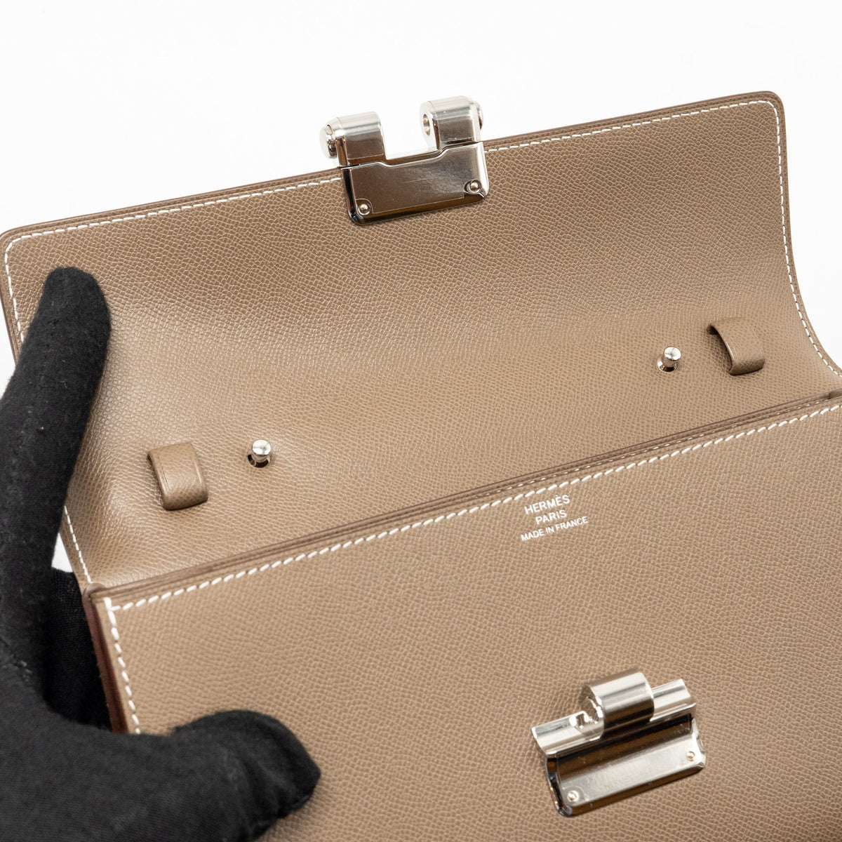 Hermes Charniere To Go Pouch Madame Etoupe SHW