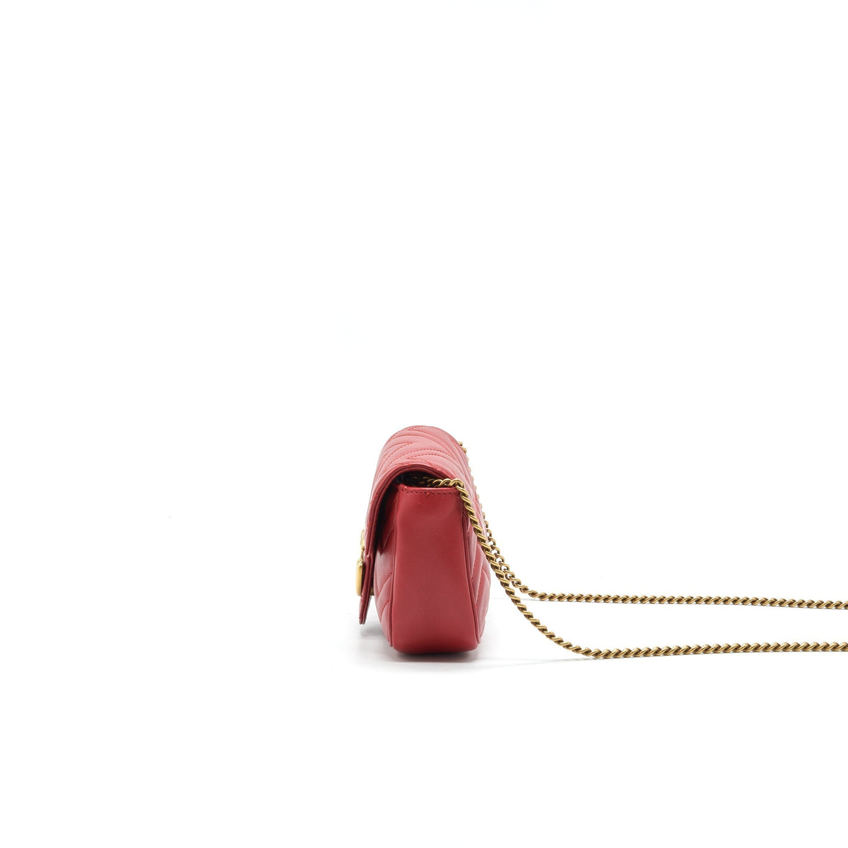 GUCCI GG MARMONT SUPER MINI LEATHER BAG RED