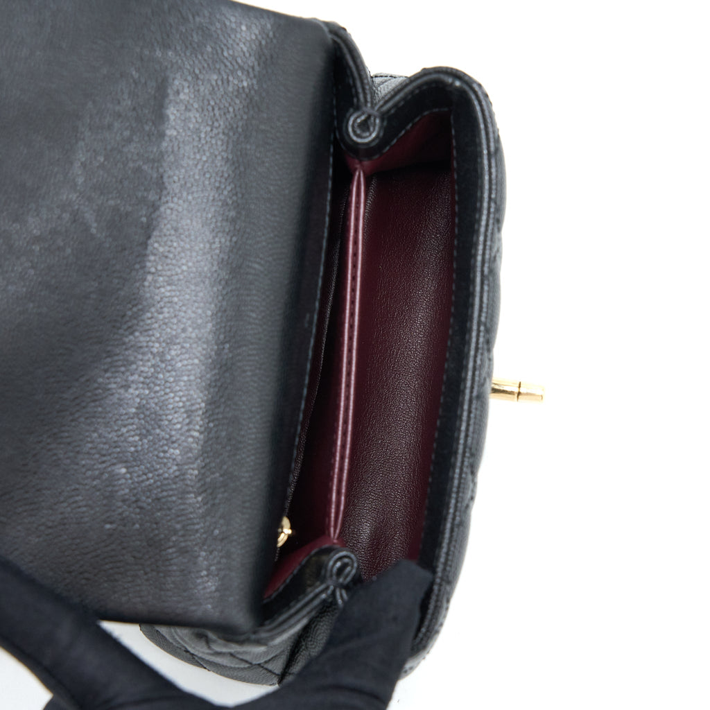 CHANEL EXTRA MINI COCO HANDLE CAVIAR BLACK LGHW