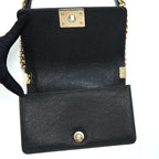 CHANEL SMALL BOY BAG CHEVRON CAVIAR BLACK LGHW