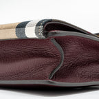 BURBERRY HOUSE CHECK CROSSBODY BAG CANVAS/ CALFSKIN LEATHER MULTICOLOUR BROWN GHW