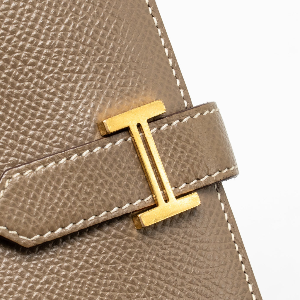 Hermes Bearn Compact Wallet Epsom Etoupe GHW