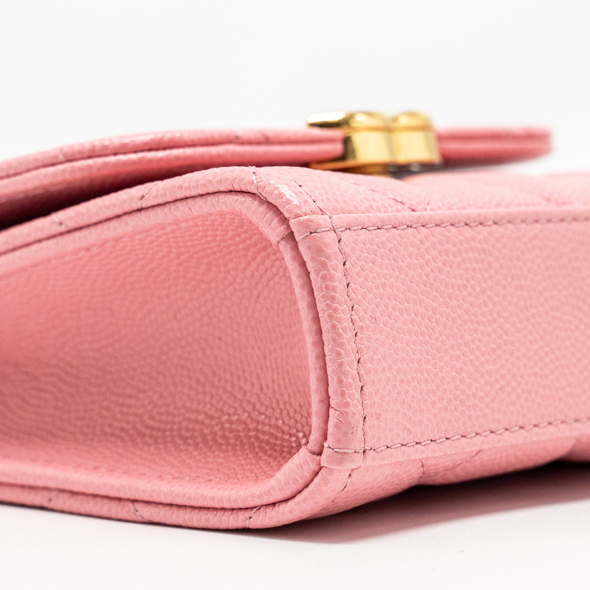 CHANEL MINI FLAP BAG WITH CHAIN HANDLE CAVIAR PINK GHW (MICROCHIP)