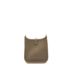 Hermes Mini Evelyne Clemence Etoupe/Bleu Indigo GHW