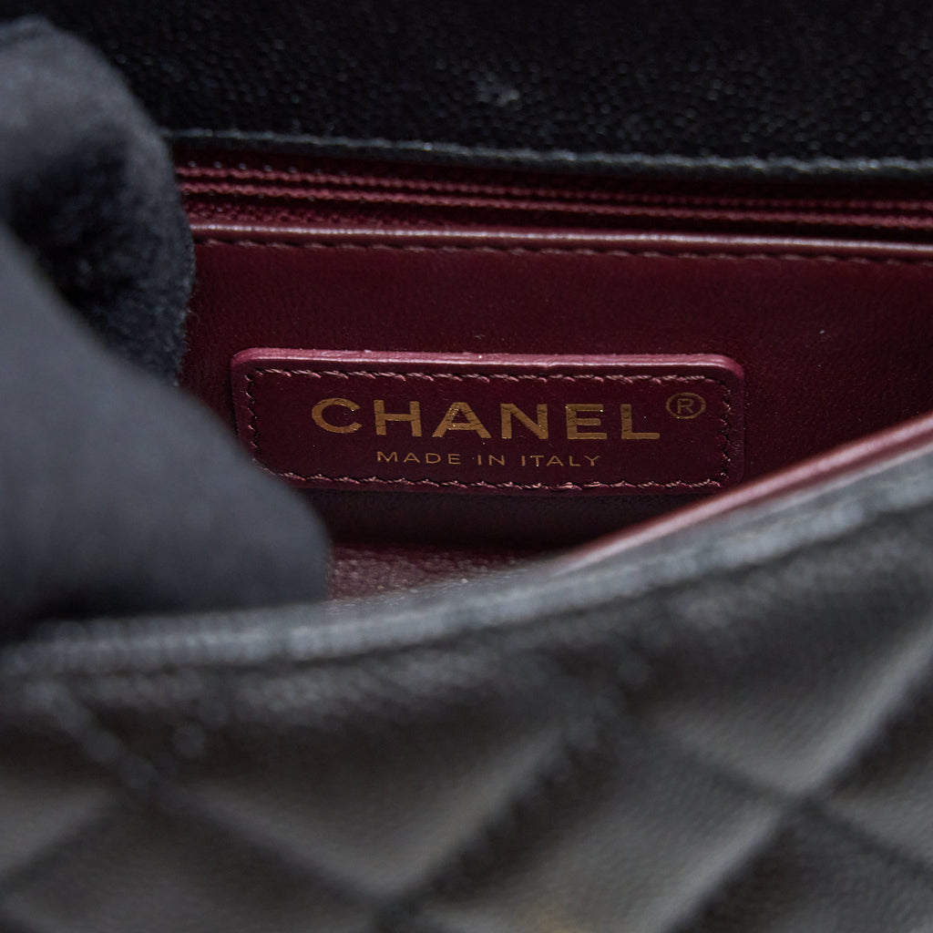 CHANEL EXTRA MINI COCO HANDLE CAVIAR BLACK LGHW