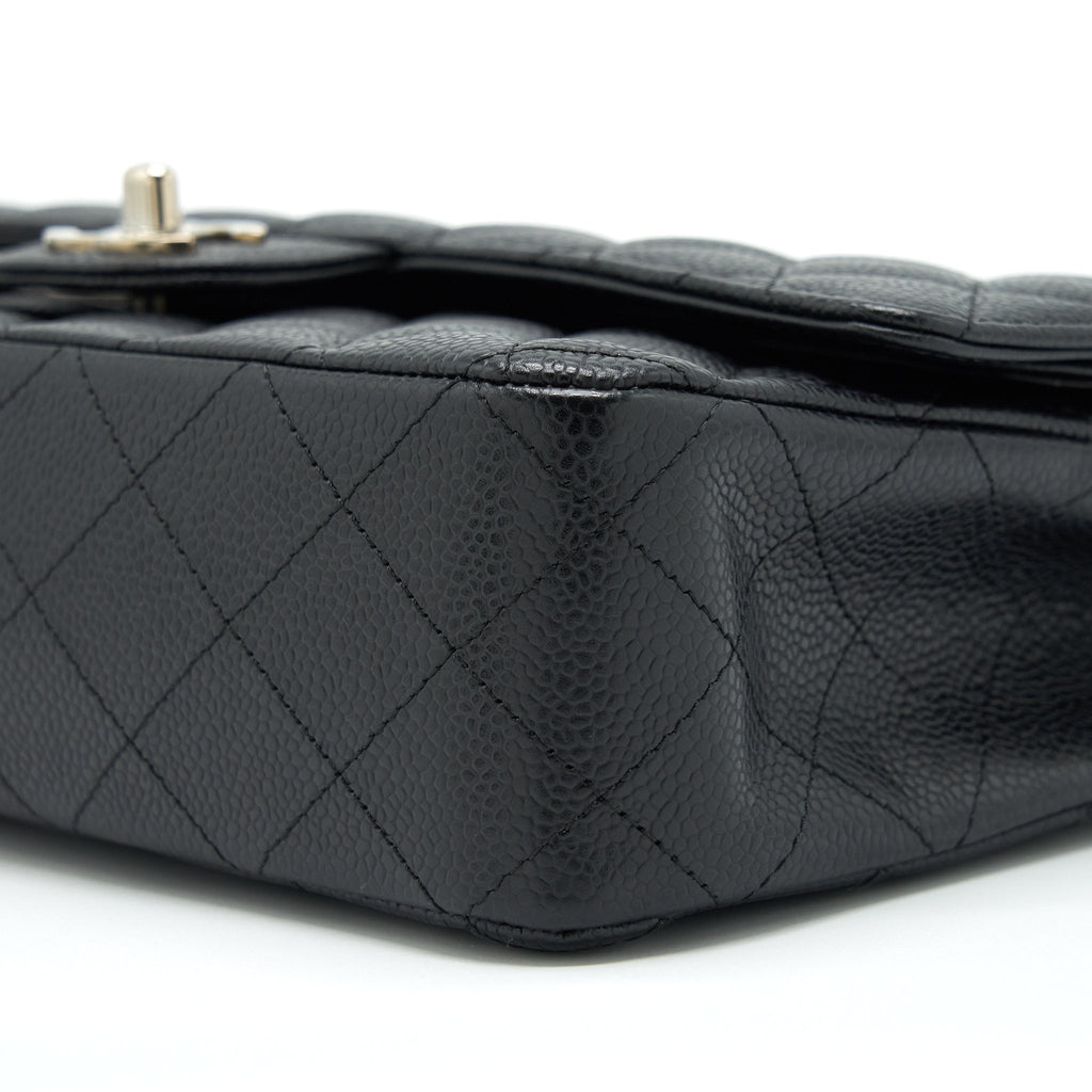 CHANEL MEDIUM CLASSIC FLAP BAG CAVIAR BLACK SHW