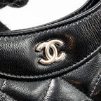CHANEL MINI 31 CLUTCH WITH CHAIN SHINY LAMBSKIN BLACK LGHW (MICROCHIP)