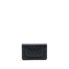 CHANEL CLASSIC WALLET ON CHAIN CAVIAR BLACK GHW (MICROCHIP)