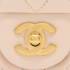 CHANEL PEARL CRUSH MINI SQUARE LAMBSKIN LIGHT BEIGE BRUSHED GHW(MICROCHIP)