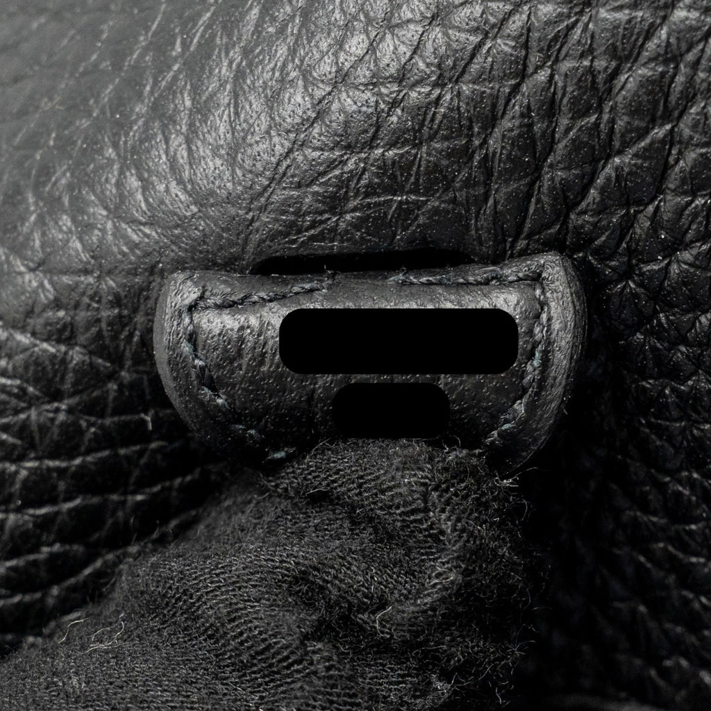 Hermes mini evelyne short clemence black/gris misty SHW