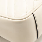 Gucci Small Marmont Shoulder Bag Matelassé chevron leather White GHW